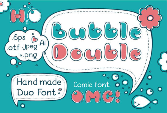 Bubble Double Duo Typeface for Playful Branding and Print