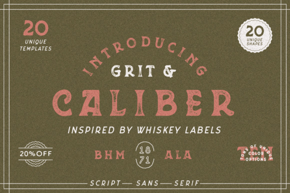 Grit Caliber: The Vintage Serif Font for Handmade Branding